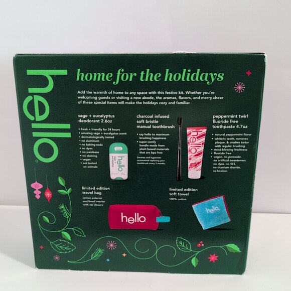 New Hello Deodorant Toothpaste Tooth Brush Towel Travel Bag Gift Set - Picture 7 of 7
